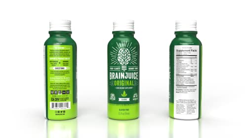 BrainJuice Brain Support Shot, Gluten Free Supplement Shots for Energy & Focus, Healthy Drinks with Alpha GPC, Vitamin B & Organic Green Tea Extract Caffeine, Classic, 2.5 fl oz, 12 Pack - Image 5