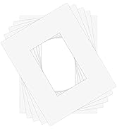 Golden State Art, Pack of 5 Acid Free Bevel Cut 4-Ply Thickness White Core Picture Mats for Photo...