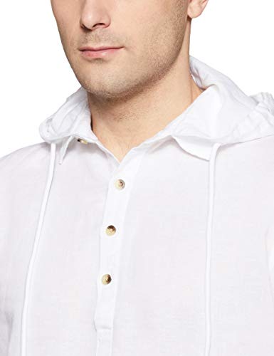 Image of Amazon Brand - INKAST Men's Solid Slim Casual Shirt (SS20-INK-COTLIN-HD-01 White 2XL)