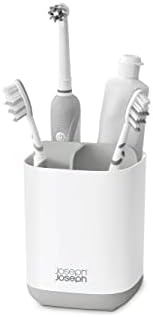 Joseph Joseph 70509 EasyStore Toothbrush Holder Bathroom Storage Organizer Caddy, Small, Gray
