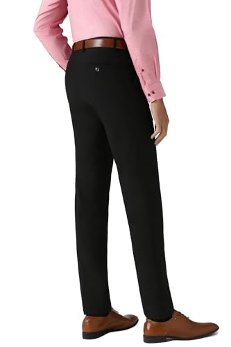 Image of Peter England Men Mid Rise Slim Fit Flat Front Trouser