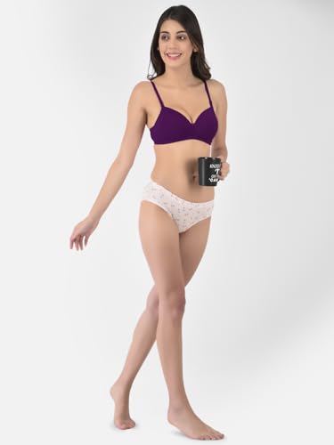 Image of Softline Women's Cotton-Rich Wire-Free Padded Bra | Full Coverage, Seamless & Breathable for Everyday Comfort | Soft Fabric with Supportive Fit for All-Day Wear