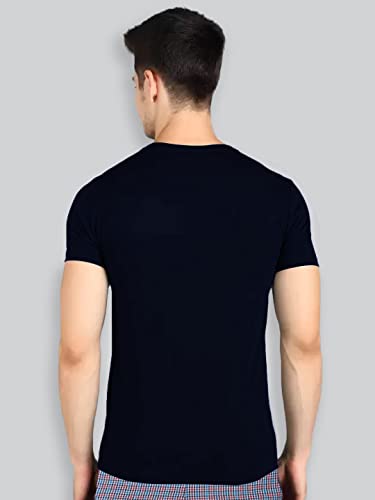 Image of Lux Nitro Men's Solid Modern Fit Round Neck T-Shirt Night Sky
