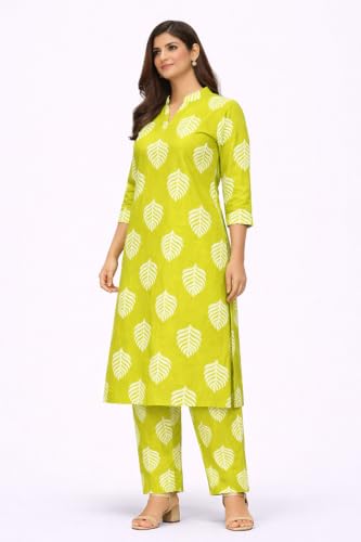 Image of Ladies Designer Three-Quarter Sleeves Rayon Kurti Palazzo Pair Traditional Celebration Straight Fit Clothing Set