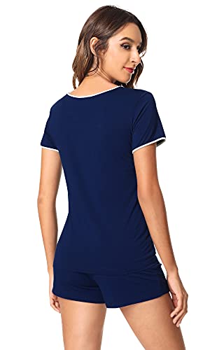 Image of WiWi Viscose from Bamboo Pajamas Set for Women Super Soft Short Sleeve Cooling Summer Plus Size Pjs Sets Sleepwear S-4X