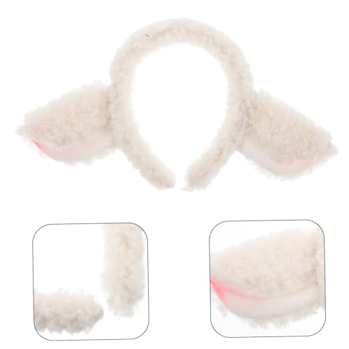 BAZEITFLOW Plüsch Lammohren Haarband Weich Für Erwachsene Und Mädchen Flauschiges Tierohren Stirnband Mit Universeller Passform Für Cosplay Partys Und Bühnenauftritte