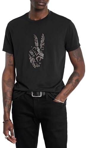 John Varvatos Men's Peace Embroidery Tee