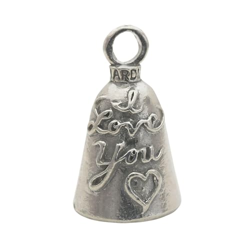 Guardian Bell I Love You Good Luck Bell w/Keyring & Black Velvet Gift Bag | Motorcycle Bell | Lead-Free Pewter | Made in USA