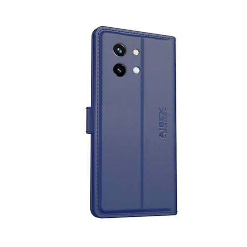 Image of AIBEX Compatible for Vivo Y58 5G Flip Cover Leather Finish with Magnatic Closure | Inside TPU with Card Pockets | Wallet Stand | Complete Protection Flip Case -Blue