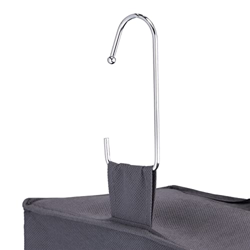 Relaxdays Hängeregal Kleiderschrank, 6 Fächer, Stoff, HBT: 99x15x30 cm, 2 Haken, schmale Schuh-Hängeaufbewahrung, grau