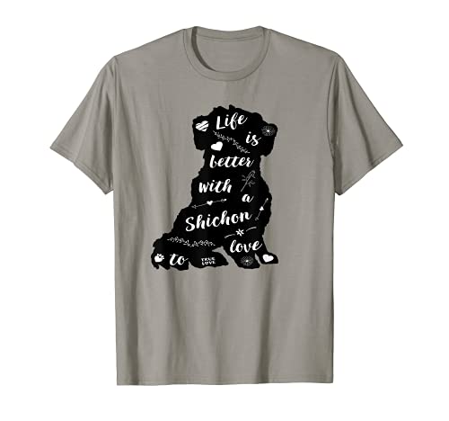 Shichon Dog Design for Shichon Dog Lovers T-Shirt, Grey