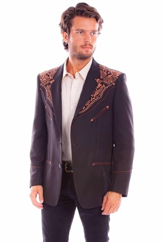 Scully P-916 - Black & Brown Floral Embroidered Blazer
