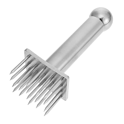 Healifty Batticarne in Acciaio Resistente, Strumento per Ammorbidire Carne di Maiale Aghi, Impugnatura Ergonomica per Uso Domestico in Cucina