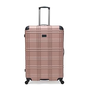 Ben Sherman Nottingham Lightweight Hardside 4-Wheel Spinner Travel Luggage, Rose Gold, 28-Inch Checked
