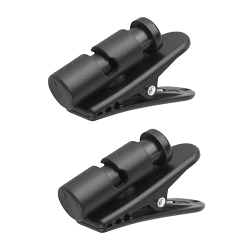 Clips para auriculares y cables de micrófono ABS negro pack de 2 unidades