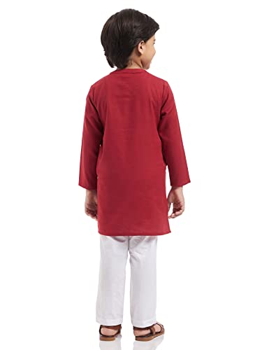 Image of Amazon Brand - Jam & Honey Regular Boys Kurta Sets (AW21KPJF01 Maroon 11-12 Years)