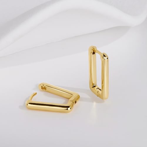 Gold Statement Chunky Dangle Stud Earrings for Women, 14K Gold Plated Hoop Knot Claw Earrings Tarnish Free Jewelry for Women Gifts3