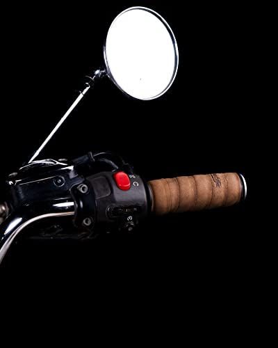 Trip Machine Company Motorcycle Handle bar Leather Grip Wraps - Universal Grips Accelerator Custom Cover wrap Set for Bike Handlebar (Tobacco)