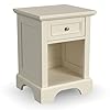 Home styles naples white nightstand with drawer mahogany hardwood solids and engineered woods and open storage space  urban country home decor