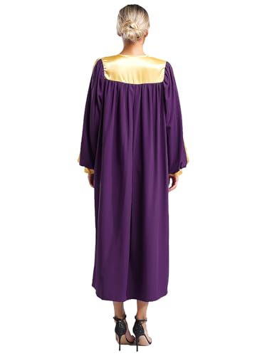 iiniim Unisex Womens Mens Choir Robe for Church V-neck Long Sleeve Judge Robe Graduation Gown2
