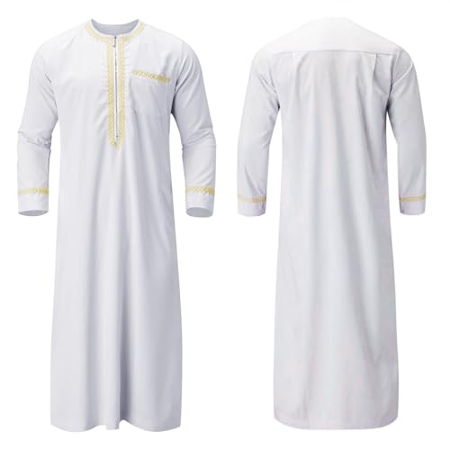 Bowanadacles Muslim clothes for men kaftan for men Thobe for men Islam Moroccan Thobe men Thobe Islamic clothing3