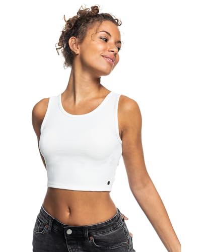 Roxy Women's Good Keepsake Cropped Tank Top, Snow White