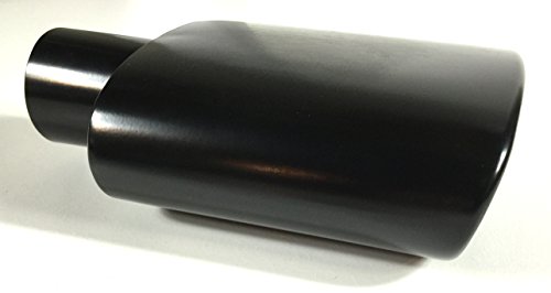 Exhaust Tip Oval 2.250 In Inlet 6.0 X 2.25 In Outlet 9.00 In Long Rolled Oval Angle Woa6002509-225-Bpss Stainless Steel Black Powder Coated Wesdon Exhaust Tip #TOP2