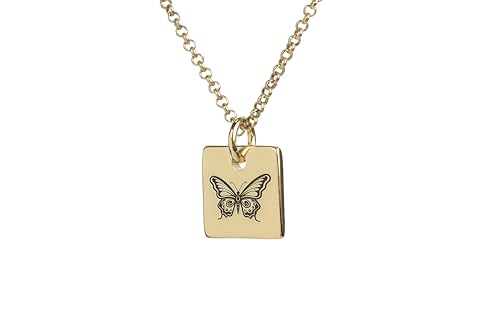 Collier pendentifs papillon en or 14k chaîne maille fine breloque femme