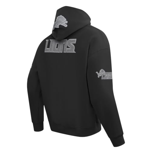 Pro Standard Mens NFL Detroit Lions Reverse French Terry Pull Over Hoodie Black M - Image 4