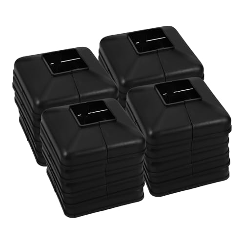 Caches base poteau plastique noir carré Zerodeko lot de 20 pour garde-corps et escalier