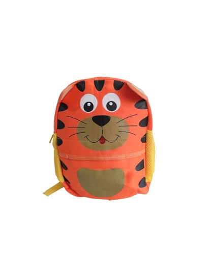 Mochilas Escolar Infantil Para Meninos e Meninas Em Neopreme Design Em 3D (Laranja-Tigre)