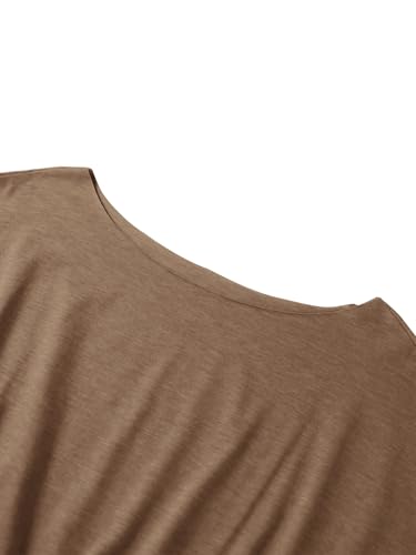 Image of SOFIA'S CHOICE Women's Off The Shoulder T Shirt Crop Top Casual Summer Dolman Sleeve Asymmetrical Cinched Waist Tops