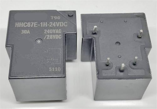 Relé HHC67E-1H-24VDC T90 de 5 pines y 30A para circuitos electrónicos de potencia