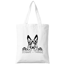 ZYQFN Cute German Shepherd Dog Doggie Things Canvas Tote Bag (048)