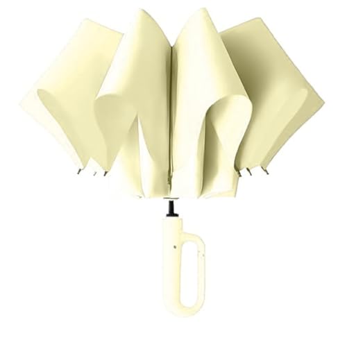 Image of TEKCOOL UV Umbrella with Novelty Carabiner Handle, Travel Umbrellas for Rain and Sun Windproof Compact, Automatic Open Close, 8 Ribs, Portable Umbrella for Men and Women(Yellow)