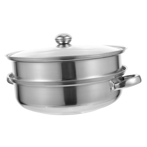 Alipis Vaporera De Acero Inoxidable Multifuncional 28 Cm Doble Capa Doble Oreja Olla De Vapor Casera Para Verduras y Alimentos Utensilios De Cocina Domésticos Uso Familiar Restaurante