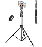 UBeesize 183 cm mobile phone tripod stand, selfie mobile phone tripod with Bluetooth remote control, extendable.