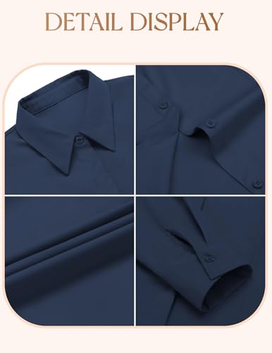 Image of IN'VOLAND Women Plus Size Button Down Shirts Long Sleeve Office Work Blouse
