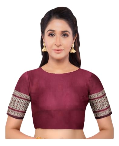 OdiKala Maroon Sambalpuri Silk Blouse Piece, 1 mtr, Maroon, Unstitched, Female, Adult Women, Traditional/Formal Events