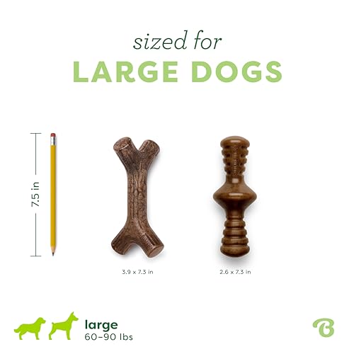 Image of Benebone Maplestick /Zaggler Durable Dog Chew Toys, Dog Bones, 2 Count, Large (Pack of 6)