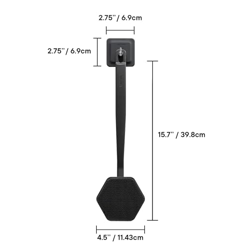 TOOLETRIES Silicone Back Scrubber with Hook - Exfoliating Shower Brush, Back Washer for Men, Durable Back Brush with Long Handle - Long Lasting Bath & Shower Accessories - Charcoal