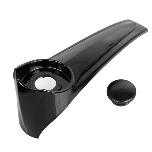XMMT Stretched Dash Panel Dash Oil Fuel Tank Console Flush Black Pop-Up Gas Tank Cap Cover For Harley Touring Baggers Electra Glide Road Street Glide 1986-2007