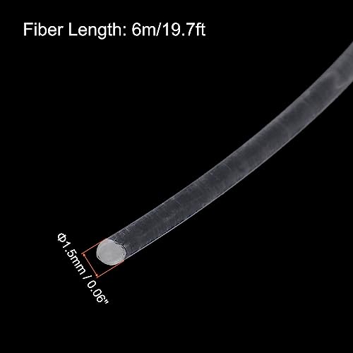 Image of MECCANIXITY PMMA Fiber Optic Light Side Glow Cable, 1.5mmx6m LED Transparent for Hotels, KTV, DIY Art, Home Decoration