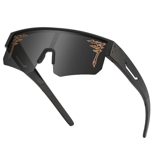 Image of FIXEROS Polarized Fit Over Glasses Sunglasses for Men Women Wrap Around Sports Goggles for Driving Cycling Fishing