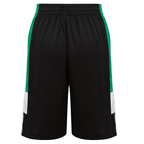 adidas Boys' Elastic Waistband Classic 3S Short, Black Green White, Large2