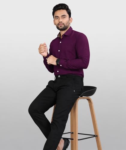 Image of CB-COLEBROOK Men's Casual, Regular Fit, Solid Colour, Lightweight, Button Down, Casual Wear, Shirt with Pocket. Suitable for Office & Casual Use