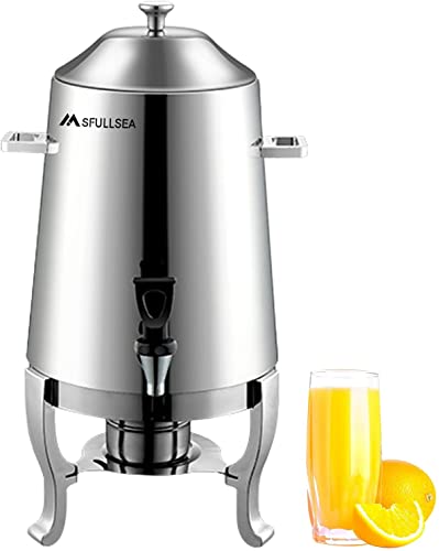 13L Hot Beverage Dispenser Chafer Coffee Urn Stainless Steel Coffee Chafer Urn Hot Coffee Chafer For Coffee Chocolate Juice Tea Drinks Hot Plate & Alcohol Heating About 50Cup #TOP5