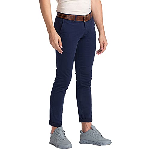 Image of Parx Men's Cotton Blend Rfd Pattern Low Rise Tapered Fit Flat Front Casual Trouser