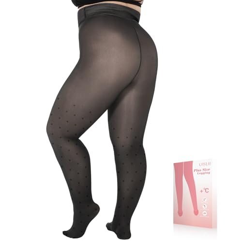 Image of UISLII Plus Size Fleece Lined Tights for Women