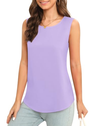 Image of Women's Sleeveless Chiffon Tank Top Business Casual Blouse Tunic Top
